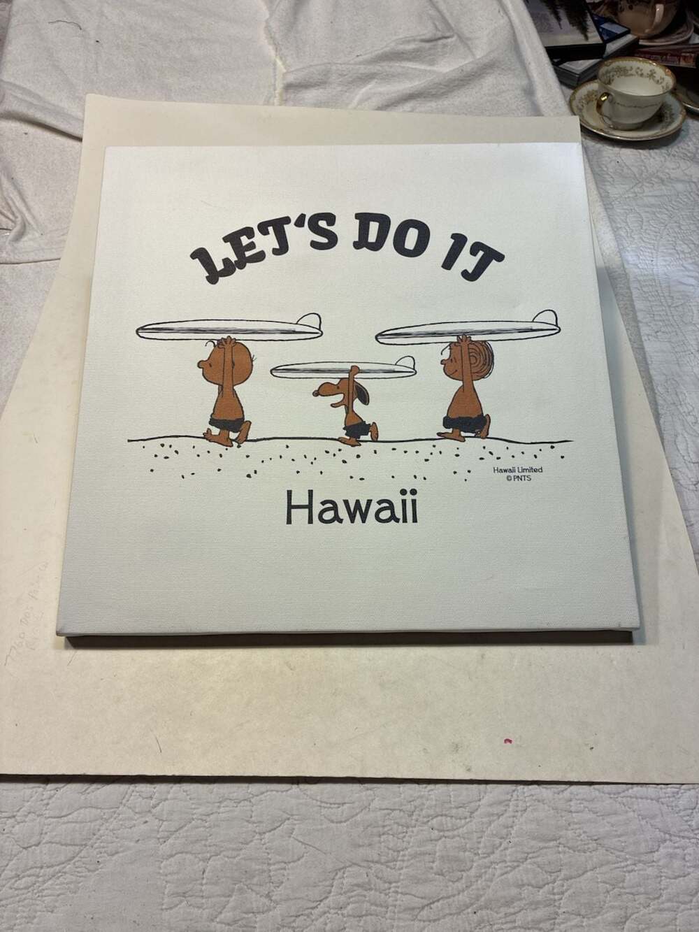Surf's Up Peanuts Snoopy Hawaii Let's Do It Canvas Wall Art Panel